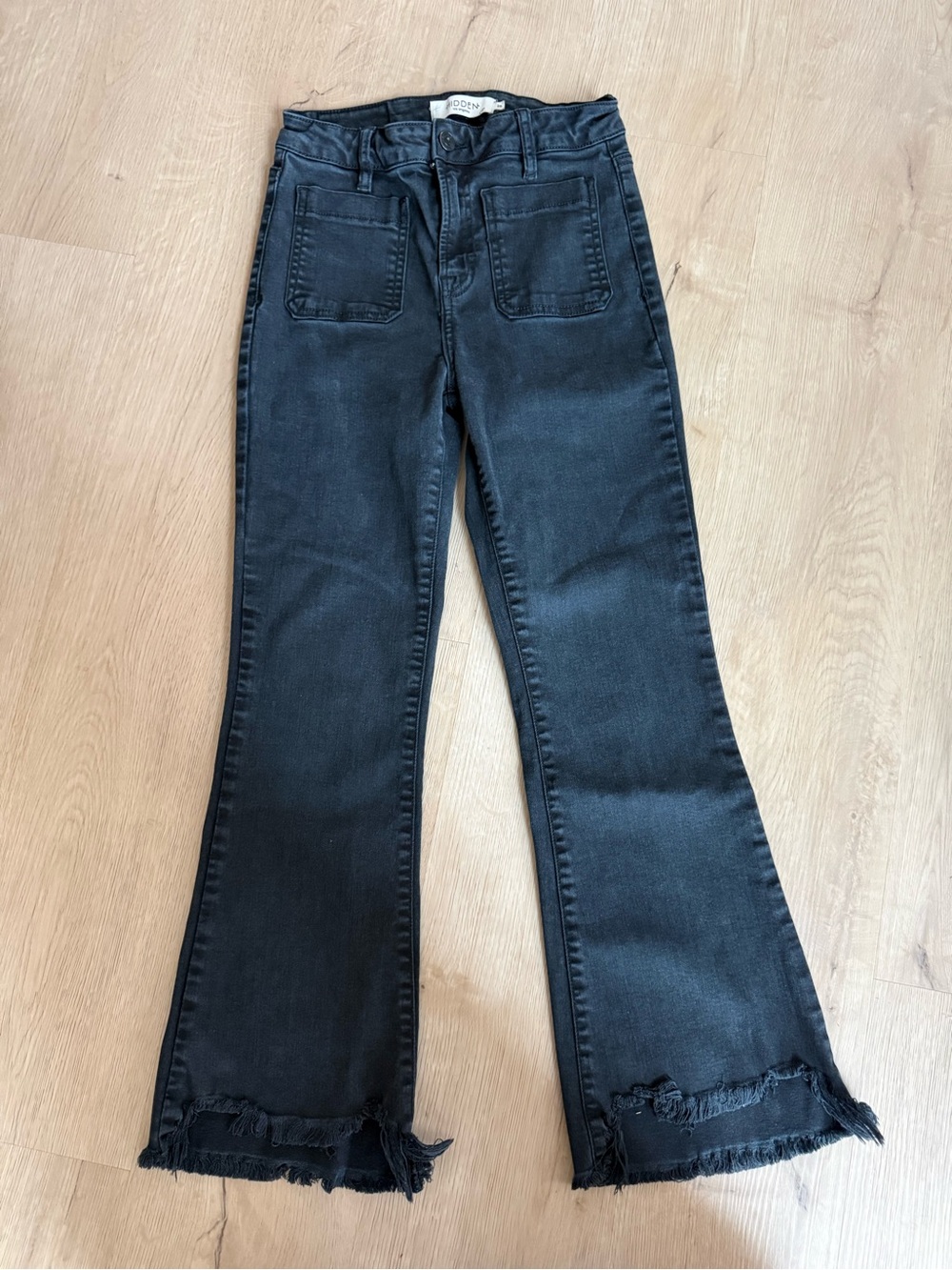Hidden Black High-Rise cropped Flare Jeans